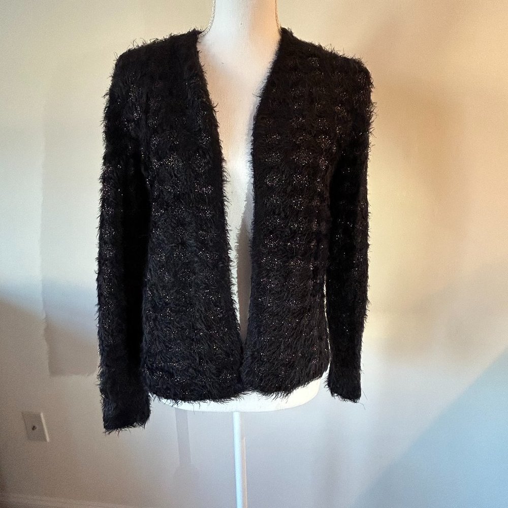 Alfani black multi-colored metallic long sleeve jacket  - Petite Small